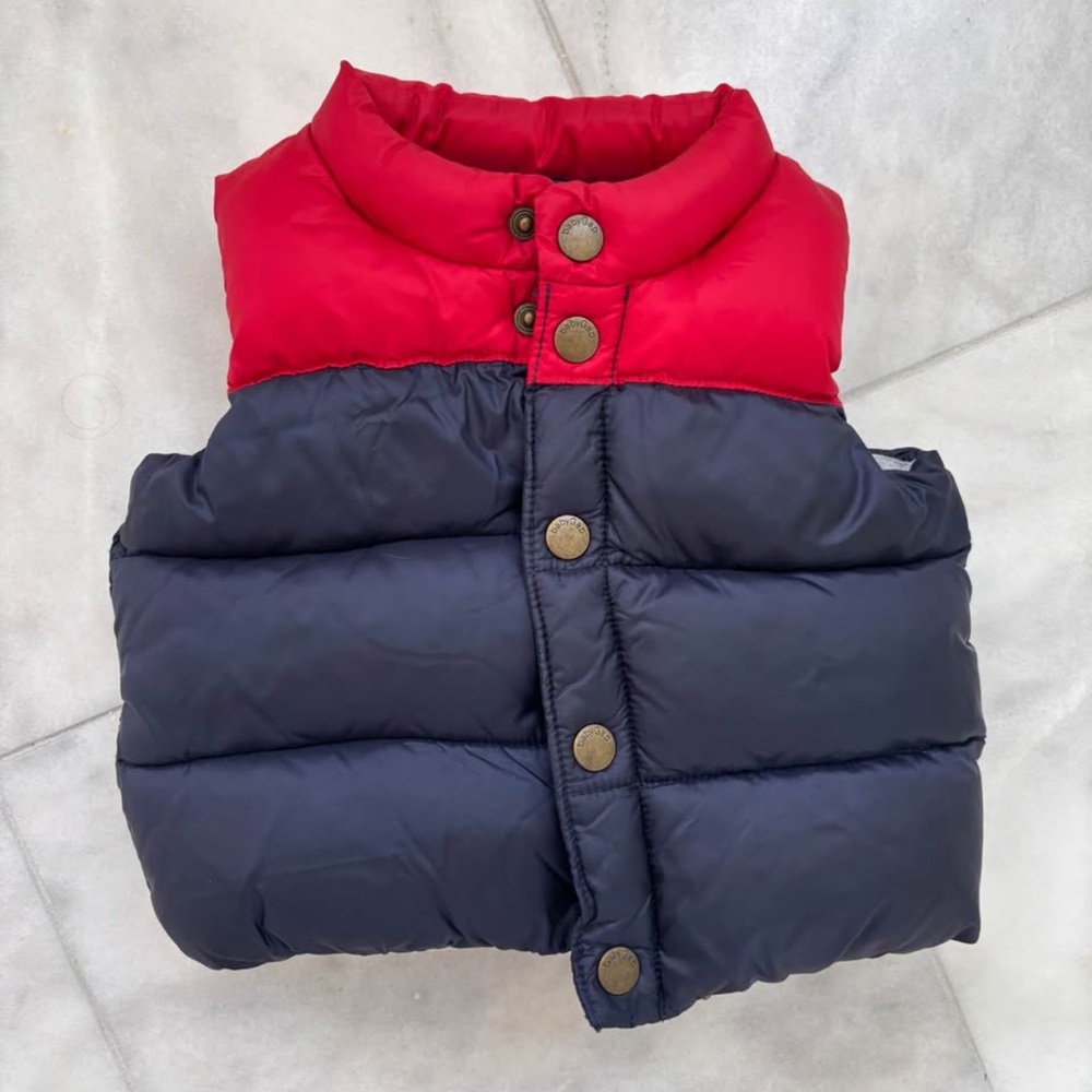 New Baby Gap Puffer Puffy Vest Navy and Red Size 6-12M